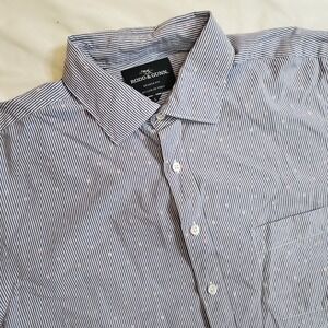 Rodd & Gunn Button‎ Down Shirt Mens L Blue White Striped Italian Fabric LS